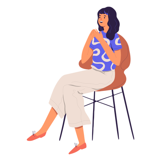 Woman sitting character