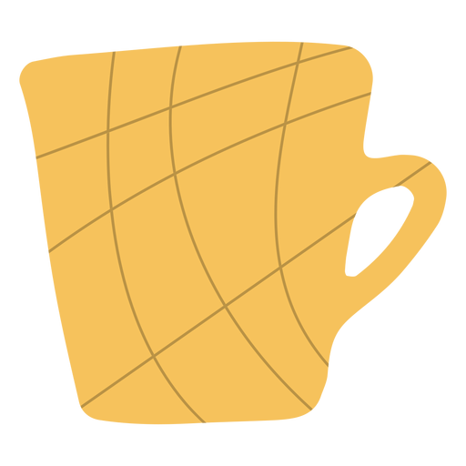 Yellow coffee mug hand drawn PNG Design