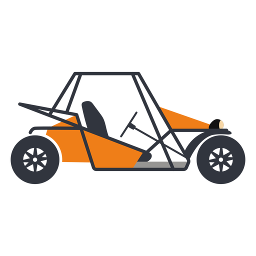 Orange rally buggy flat