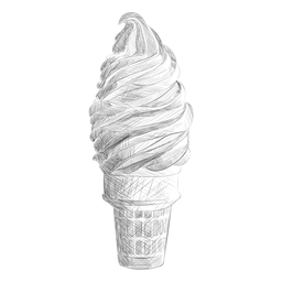 Dibujado a mano remolino helado cono Diseño PNG