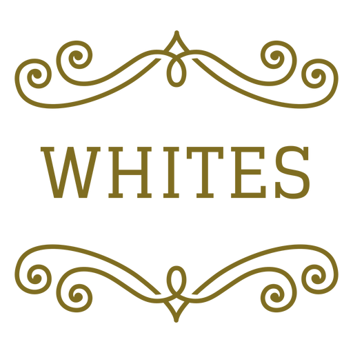 Etiqueta de remolinos blancos Diseño PNG