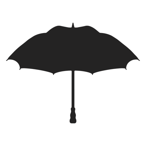 Schwarze offene Regenschirm-Silhouette PNG-Design
