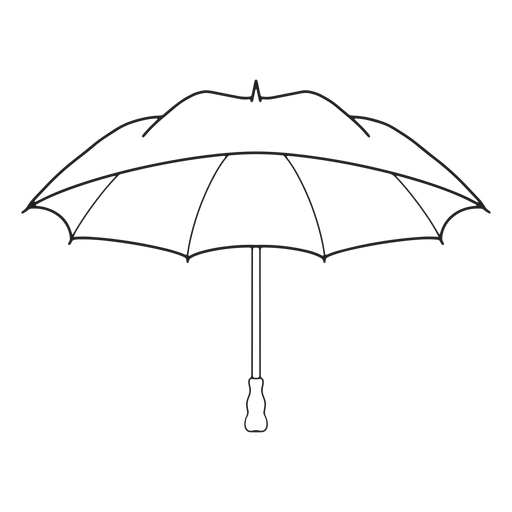 Black open umbrella stroke Transparent PNG & SVG vector file