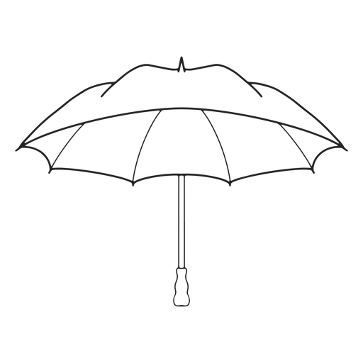 Trazo de paraguas negro abierto Diseño PNG