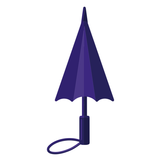 Blue closed umbrella illustration