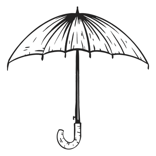 Dibujado a mano paraguas grande Diseño PNG