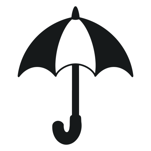 Paraguas abierto blanco y negro Diseño PNG