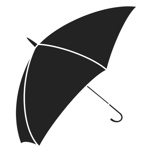 Open umbrella side black PNG Design