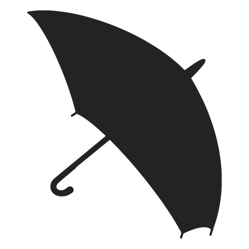 Silhueta de lado de guarda-chuva aberto
