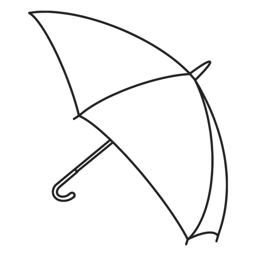 Open Umbrella Side Stroke - Transparent Png & Svg Vector File