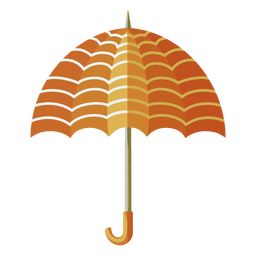 Orange umbrella lines illustration PNG Design
