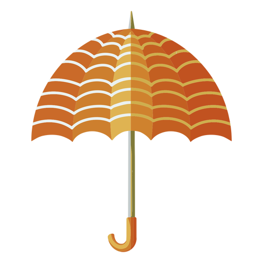 Orange Regenschirm Linien Illustration PNG-Design