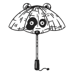 Guarda-chuva panda desenhado à mão Desenho PNG