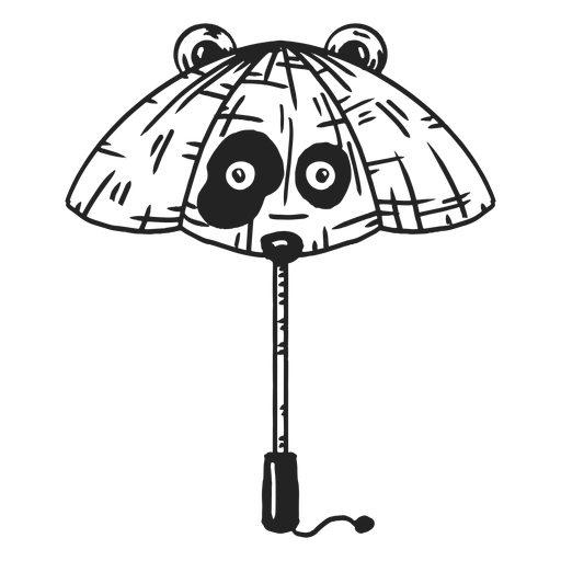 Dibujado a mano paraguas panda Diseño PNG