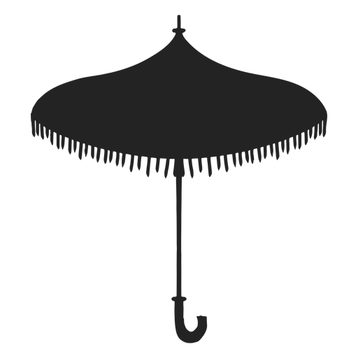 Parasol with fringe silhouette