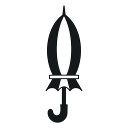 Einfacher geschlossener Regenschirm schwarz und weiß PNG-Design