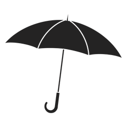 Paraguas abierto simple negro Transparent PNG