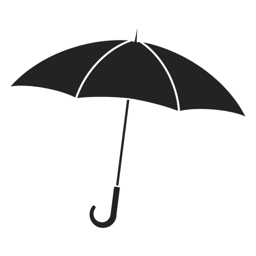 Einfacher offener Regenschirm schwarz PNG-Design