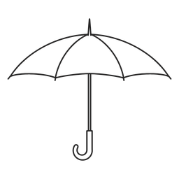 Simple Open Umbrella Stroke PNG & SVG Design For T-Shirts