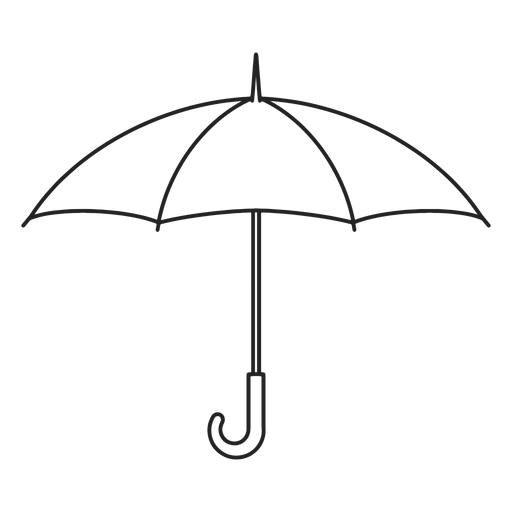 Simple open umbrella stroke PNG Design
