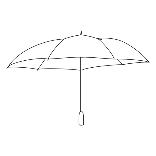 Paraguas trazo negro Diseño PNG