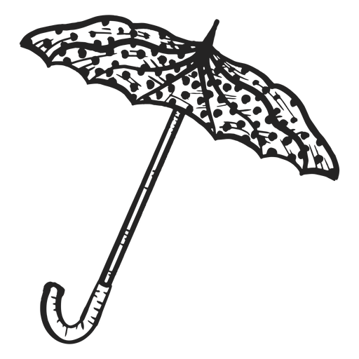 Dibujado a mano paraguas puntos Diseño PNG