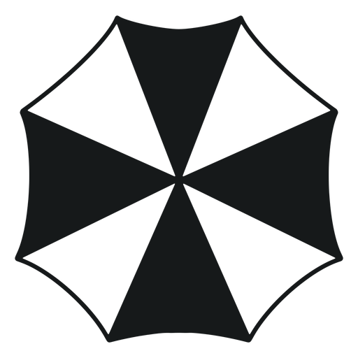 Umbrella from above black and white PNG Design