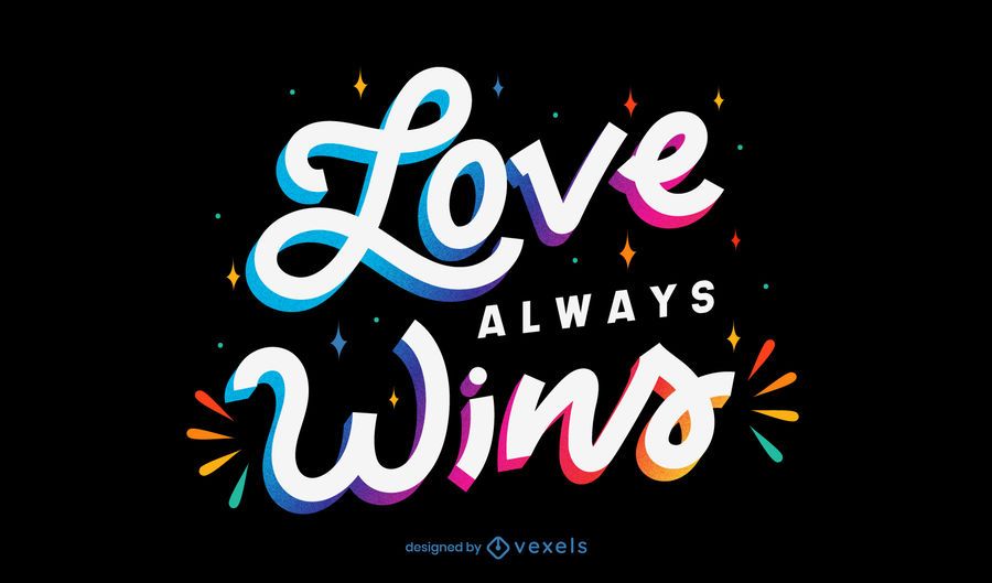 O amor sempre ganha desenho de letras O amor sempre ganha desenho de letras