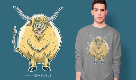 Diseño de camiseta Hairy Highland Cow Diseño de camiseta Hairy Highland Cow