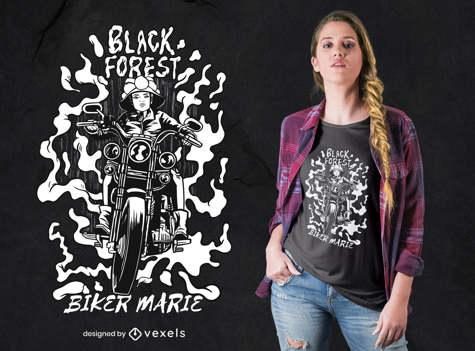 Design de camisetas para motociclistas da Floresta Negra
