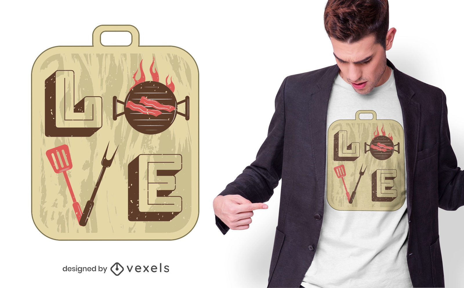 Love BBQ T-shirt Design