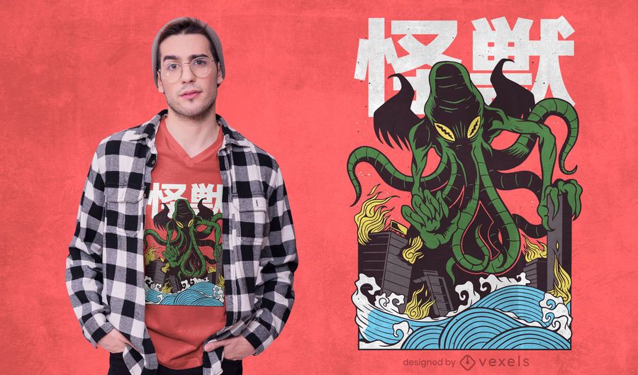 Japanese Cthulhu T-shirt Design Japanese Cthulhu T-shirt Design