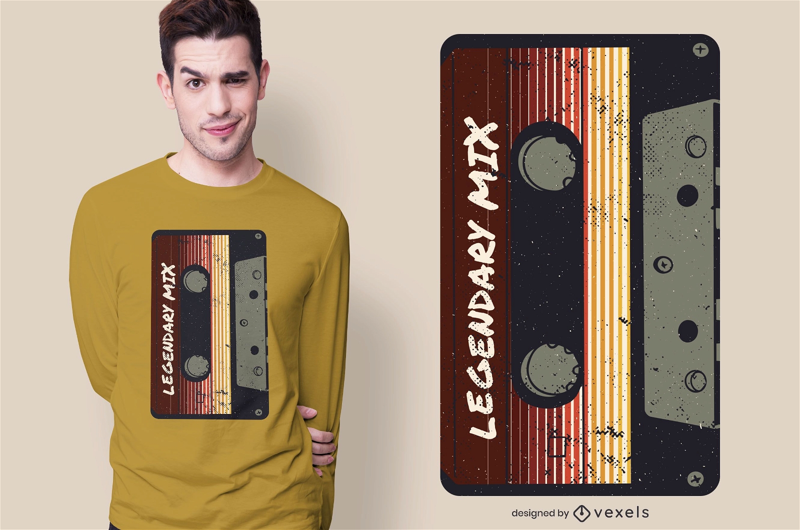 Design de t-shirt vintage fita cassete