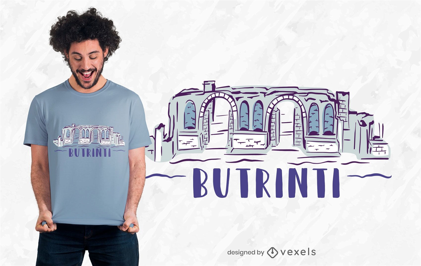 Design de camiseta das ruínas de Butrinti