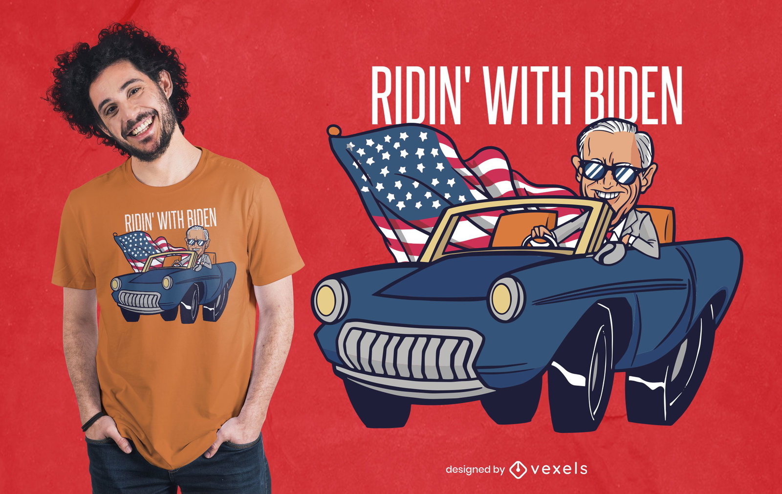 Andando com design de camiseta Biden