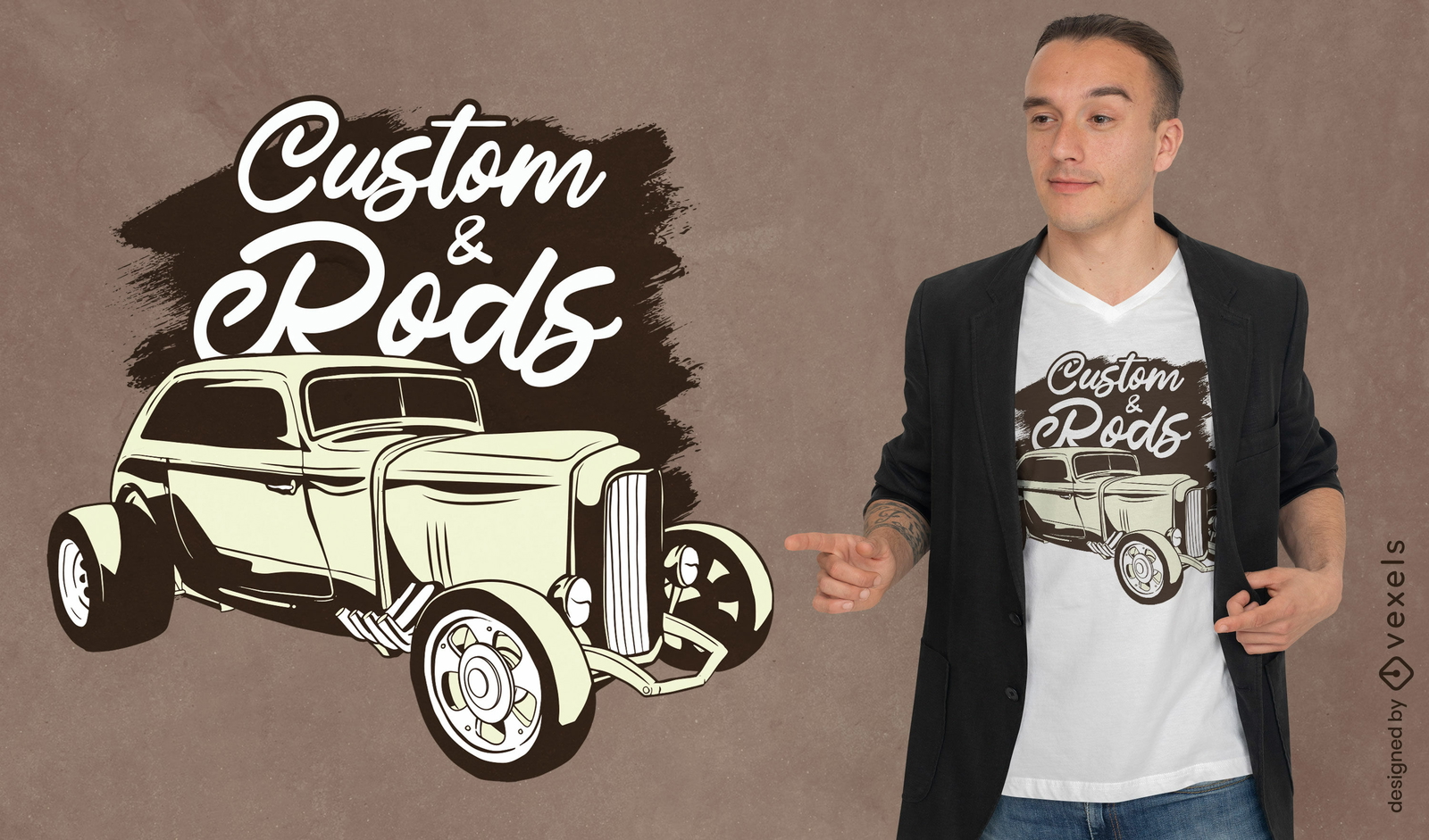 Design de camiseta com cotação personalizada hot rod