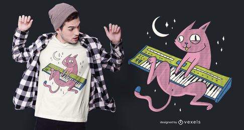 Cat Synth T-shirt Design