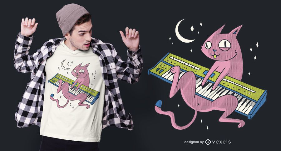 Cat Synth T-shirt Design Cat Synth T-shirt Design
