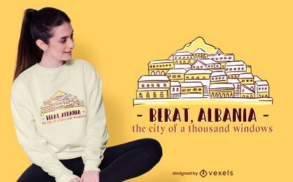 Diseño de camiseta Berat Skyline