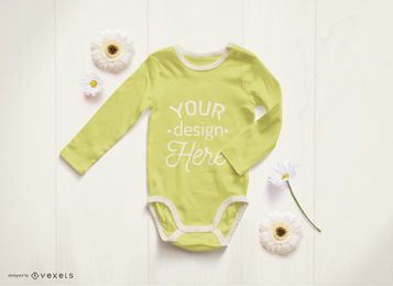 yellow baby onesie mockup