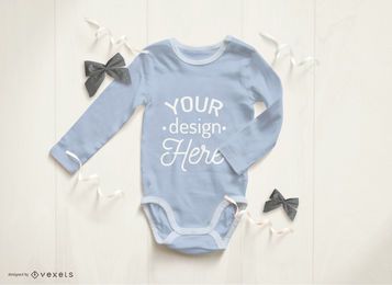 Blue baby onesie mockup