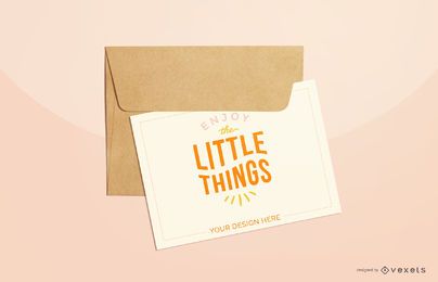 maqueta de tarjeta de felicitación rosa