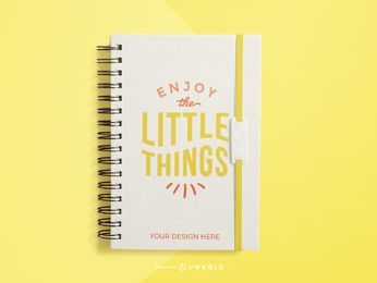 yellow notebook mockup