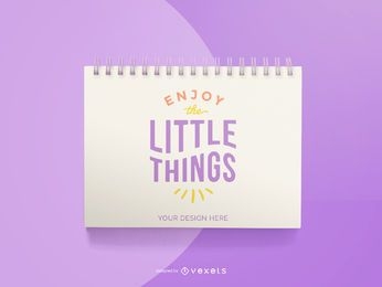 purple notebook mockup