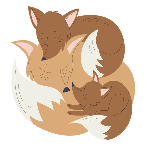 Download Animals mom and baby fox illustration - Transparent PNG & SVG vector file