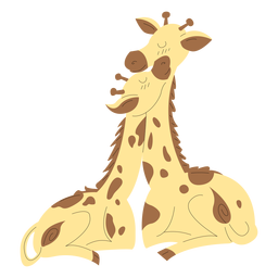 Ilustración de animales mamá y bebé jirafa Transparent PNG