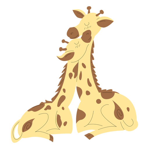 Download Animals mom and baby giraffe illustration - Transparent PNG & SVG vector file