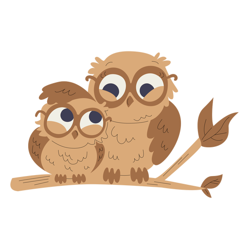 Download Animals Mom And Baby Owls Illustration Transparent Png Svg Vector File