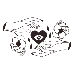 Adesivo anti-dia dos namorados com as mãos em coração Desenho PNG