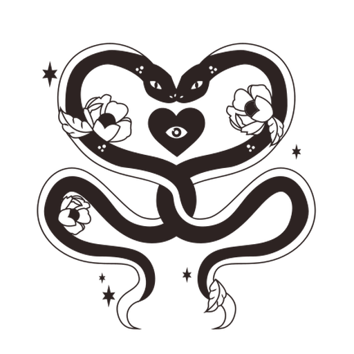 Adesivo de cobras anti-namorados Desenho PNG